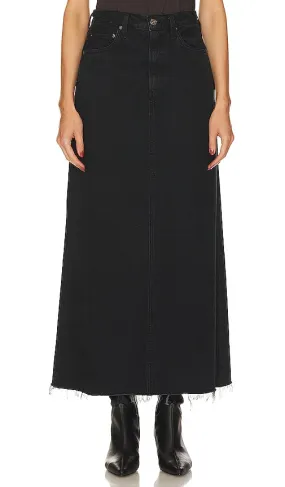 AGOLDE Hilla Long Line Skirt in Black