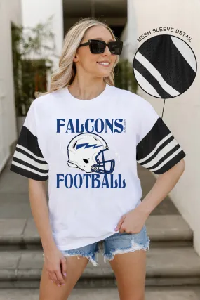 AIR FORCE FALCONS STARTING LINEUP VINTAGE LOOK SHORT SLEEVE SPORTS STRIPE RAGLAN TEE