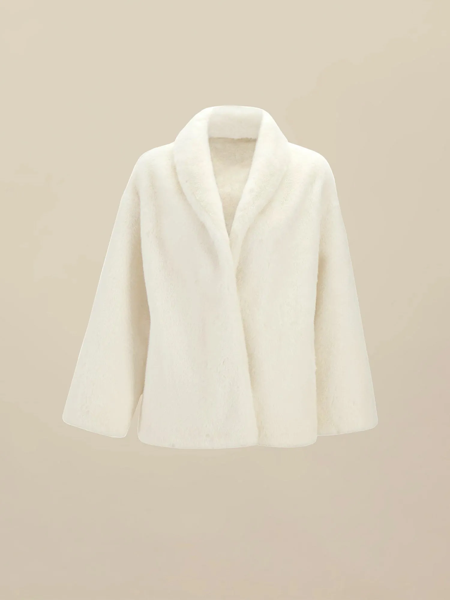 Amoretu Lapel Long-Sleeved Eco-Friendly Fur Short Coat