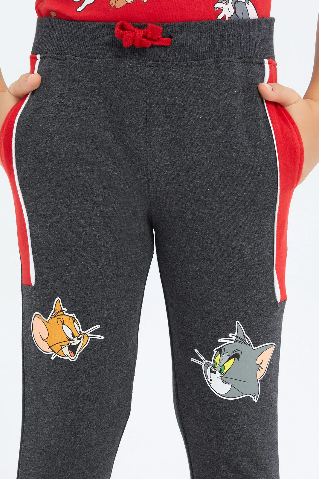 Boys Charcoal Tom And Jerry Jog Pants