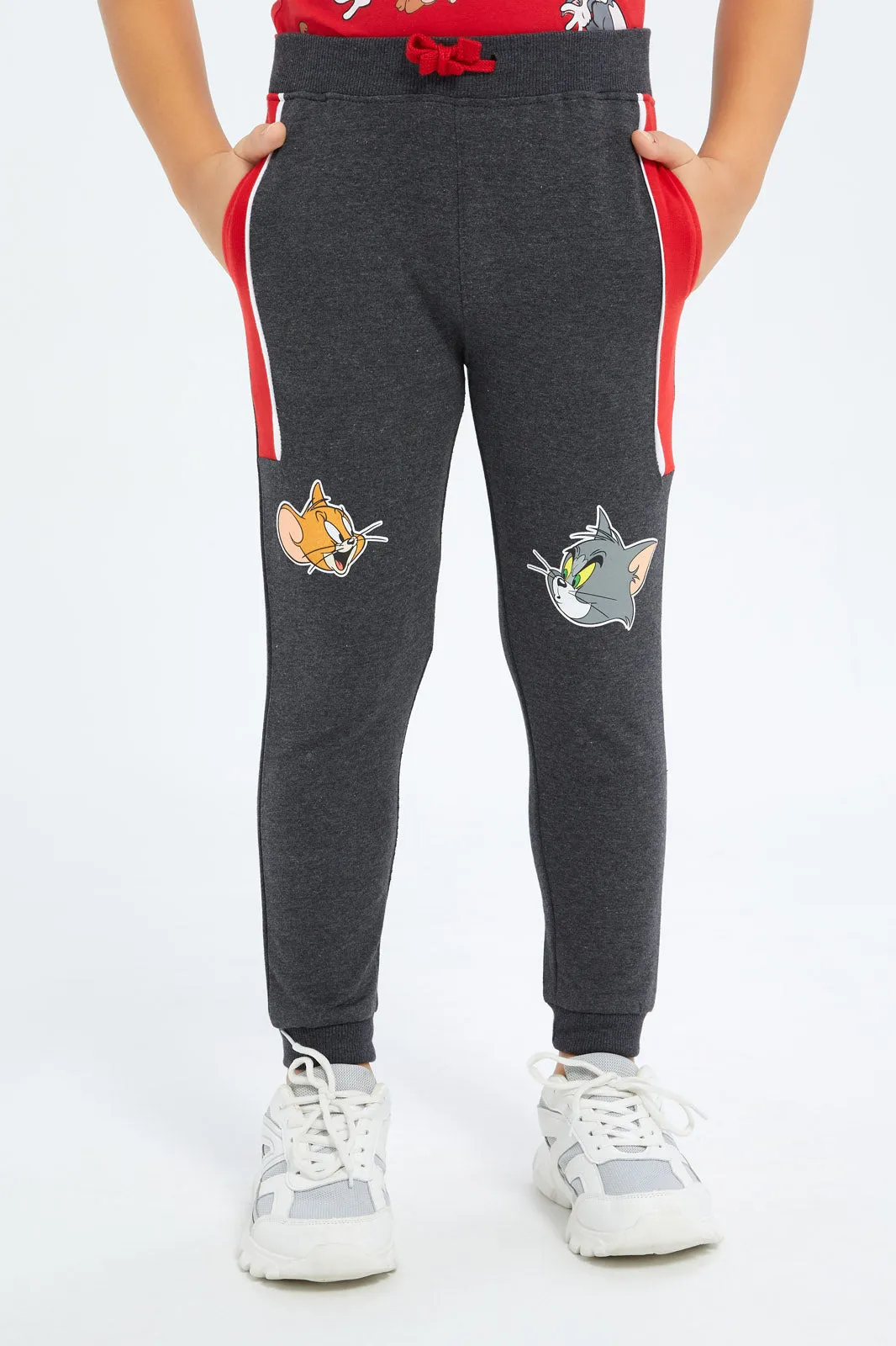 Boys Charcoal Tom And Jerry Jog Pants