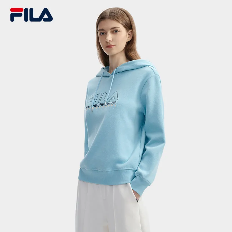 FILA CORE LIFESTYLE WHITE LINE GRENOBLE Women Hoodie (Light Blue)