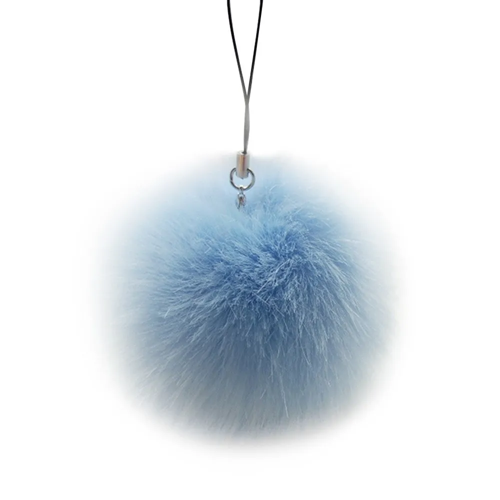 Fluffy Ball Keychain Cute Pompom Simulation Rabbit Fur Ball Key Chain For Car Key Ring Car Bag Pendant Chaveiro Sep23
