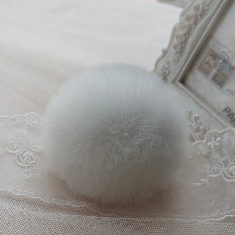 Fluffy Ball Keychain Cute Pompom Simulation Rabbit Fur Ball Key Chain For Car Key Ring Car Bag Pendant Chaveiro Sep23