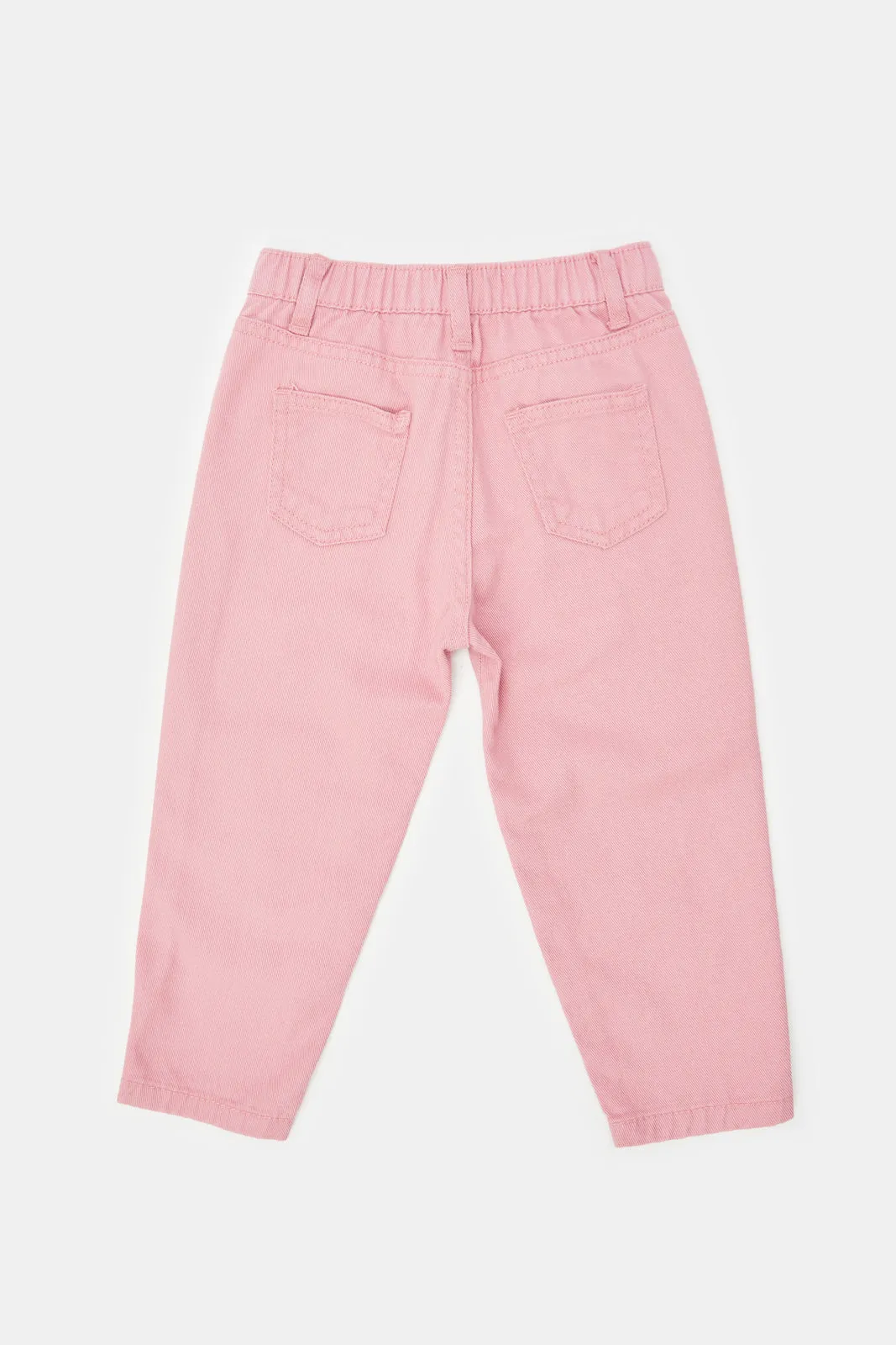 Girls Pink Solid Jeans
