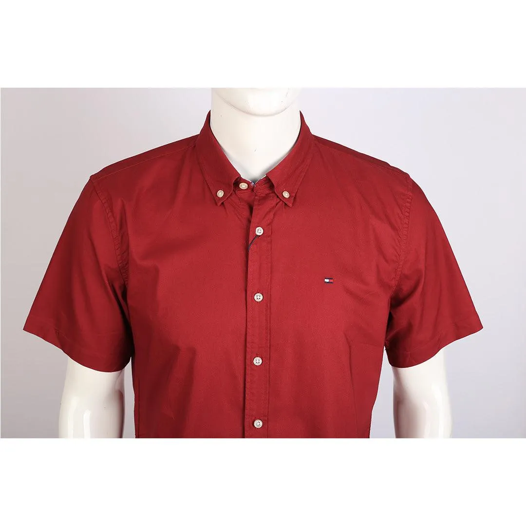 HIF  Camp Collar Short Sleeve Shirt- Wine