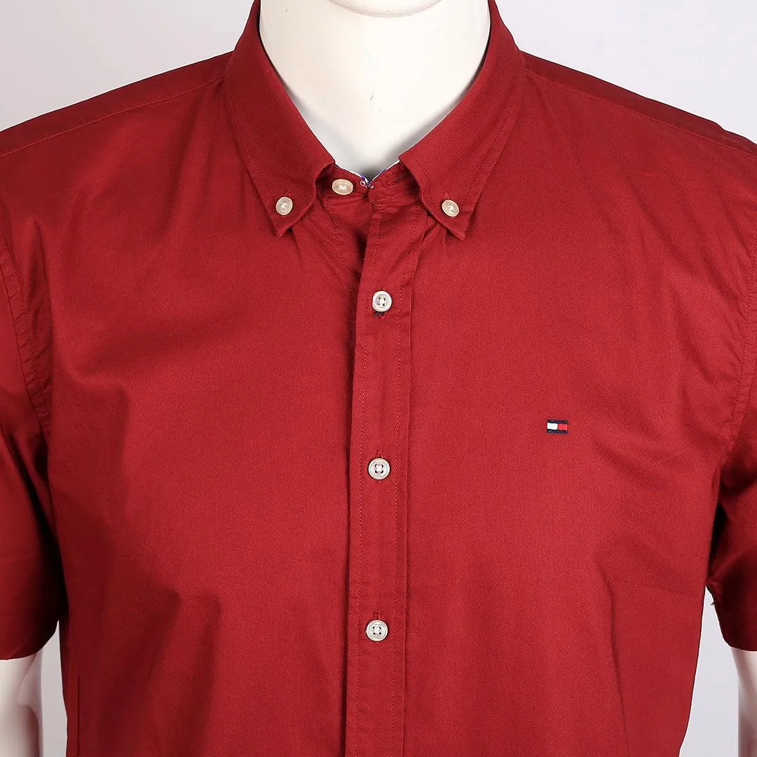 HIF  Camp Collar Short Sleeve Shirt- Wine