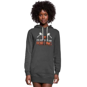 I'd Rather Be Forging Blacksmith Forge Hammer Women's Hoodie Dress