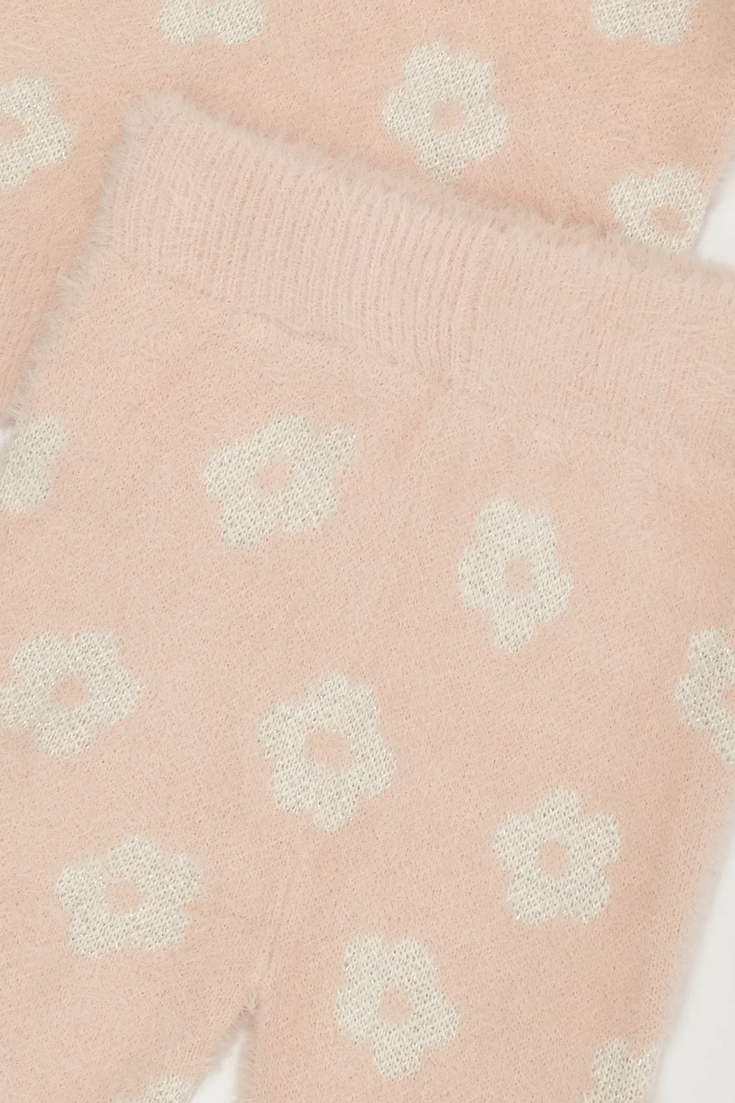 Infant Girls Pink Knitted Casual Set (2 Piece)