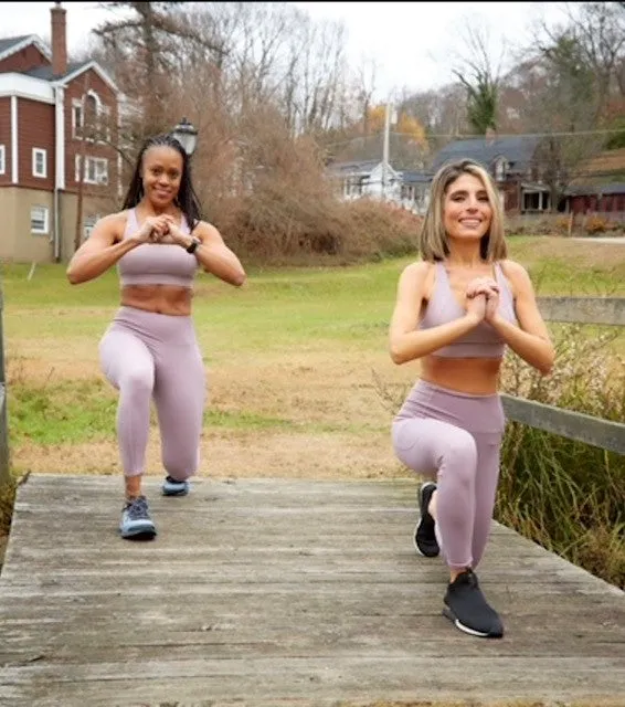 Lavender print FYD BASICS Sheer-n-Strappy Sports Bra
