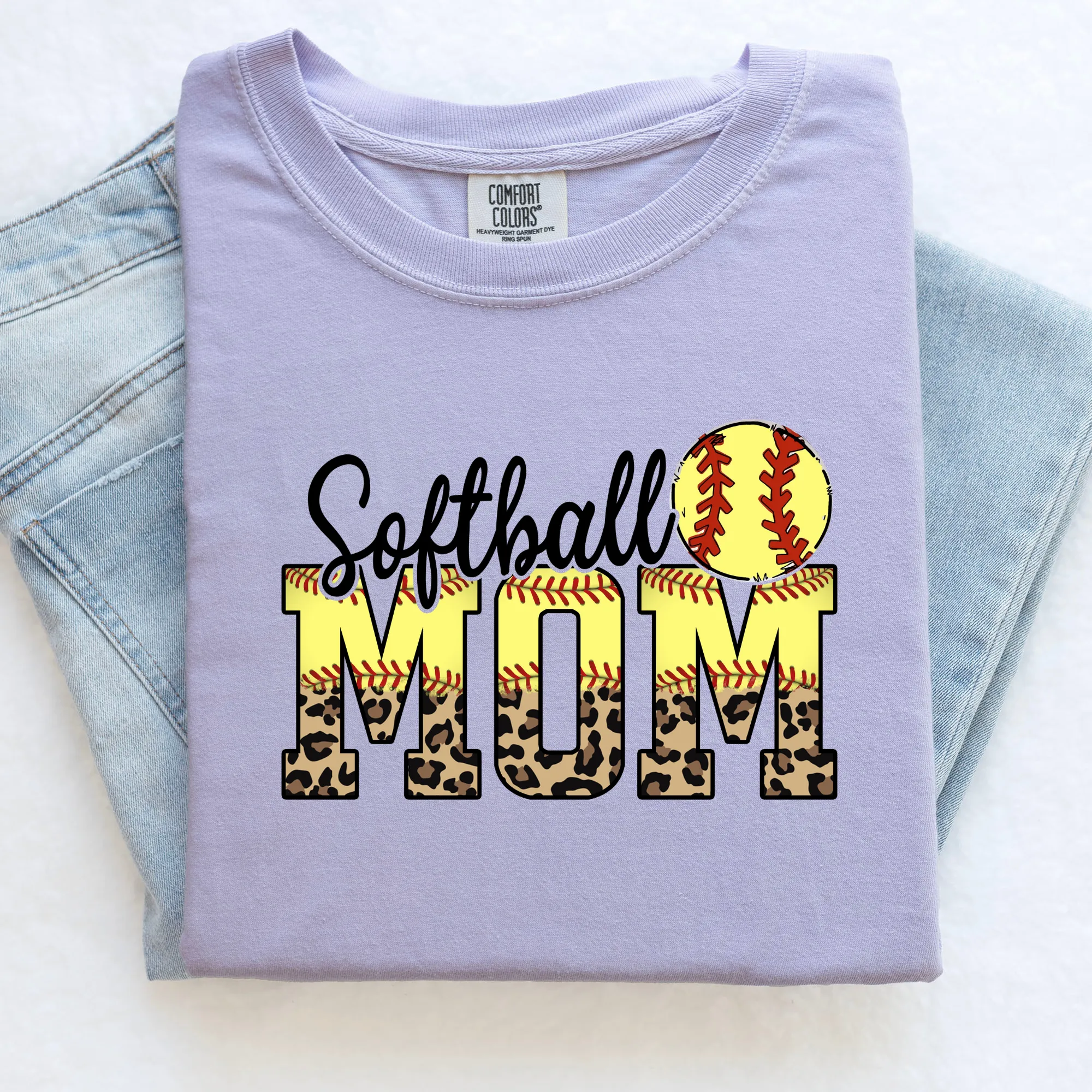 Leopard Print Softball Mom Shirt