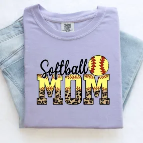 Leopard Print Softball Mom Shirt