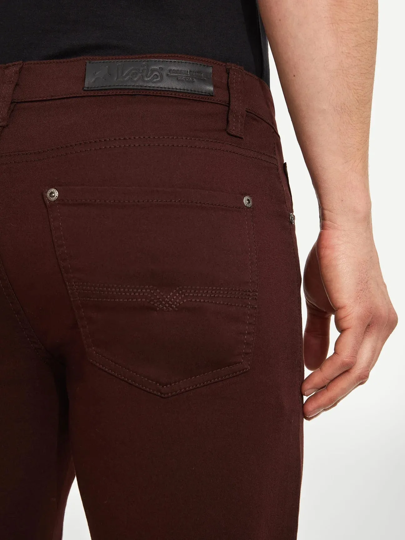 Lois Brad Slim Casual Pants - Burgundy 1136-6240-76