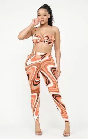 "One More Shot" Twist Bra Top & Leggings Set.