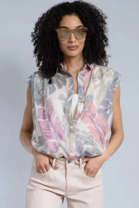 Sleeveless Button Down | Palm Leaf