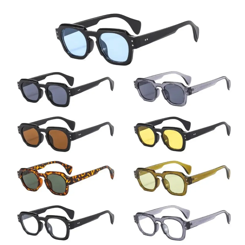 Small Shades UV400 Rivets Sun Glasses Vintage Square Women's Sunglasses Trendy Outdoor Sports Eyewear