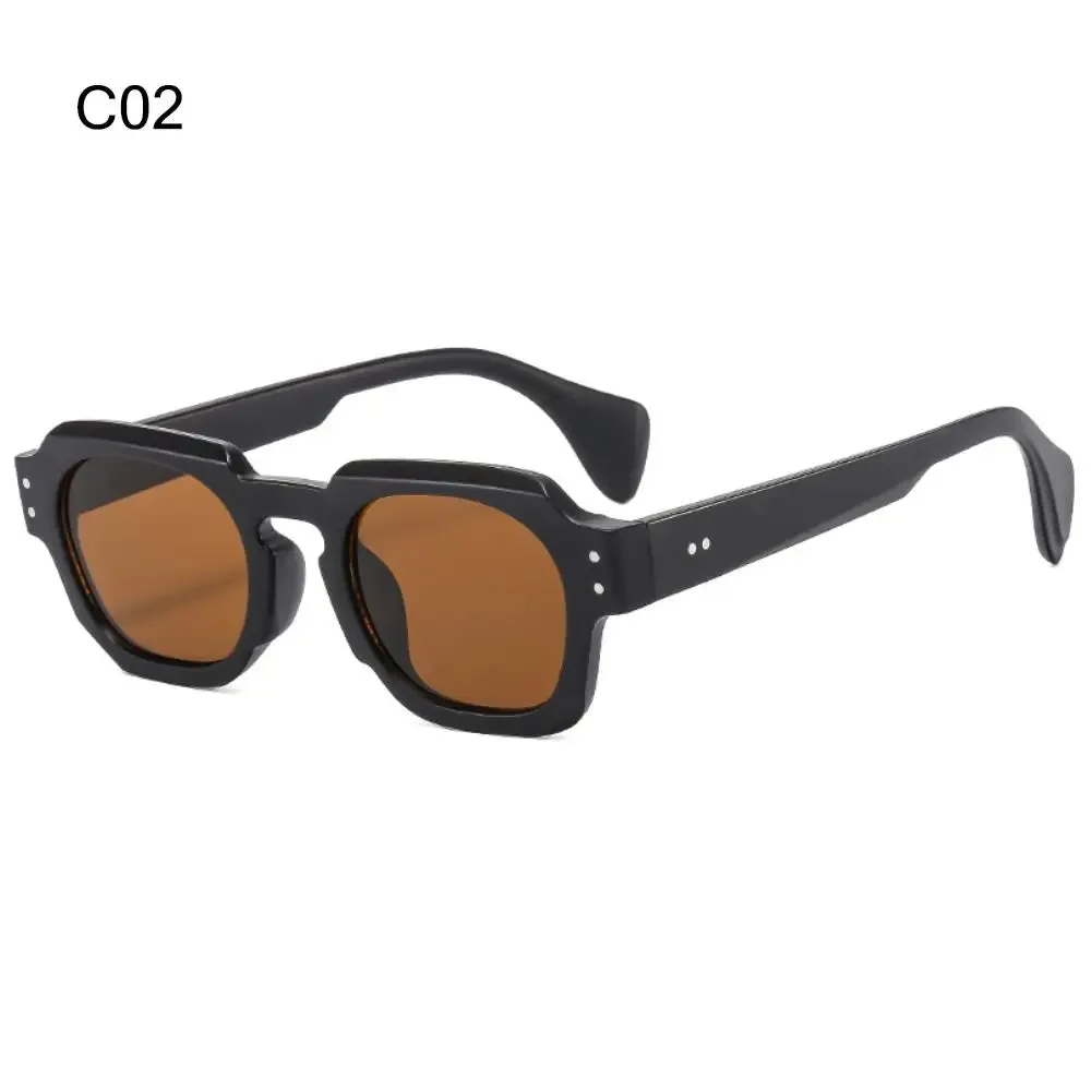 Small Shades UV400 Rivets Sun Glasses Vintage Square Women's Sunglasses Trendy Outdoor Sports Eyewear