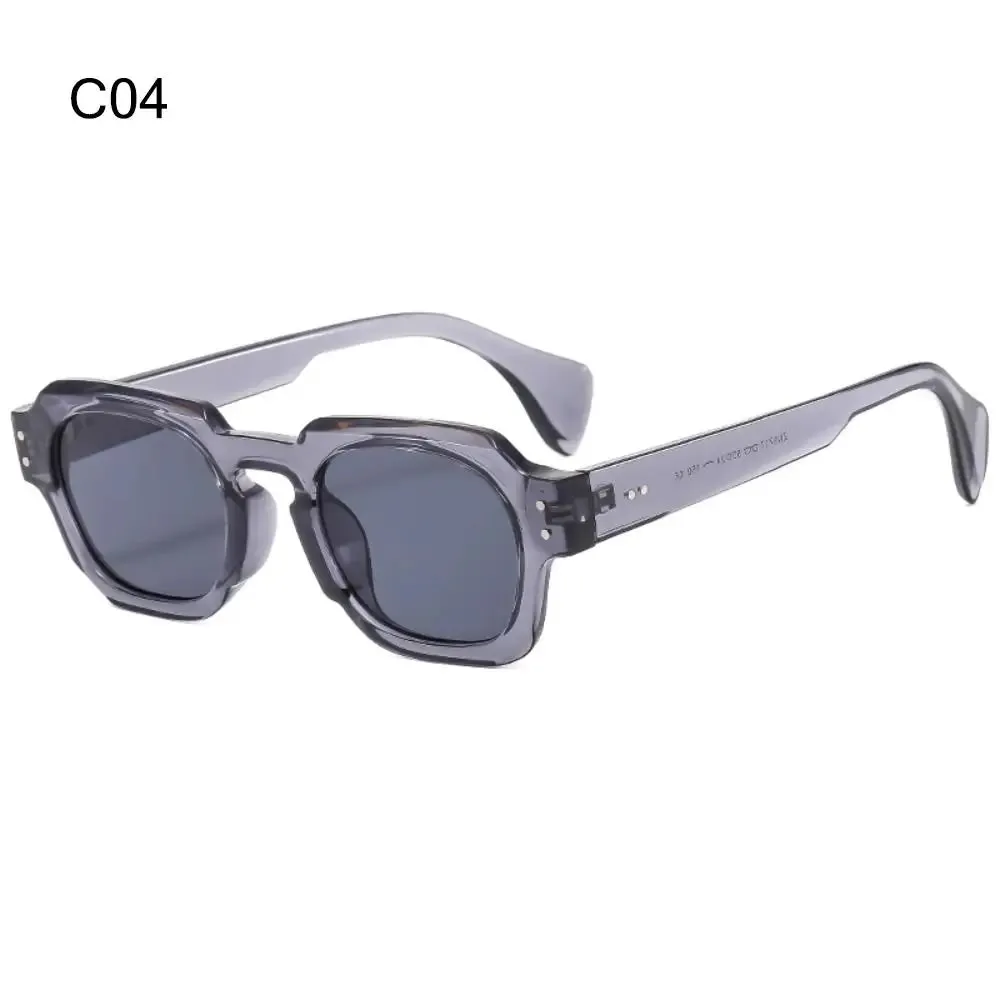 Small Shades UV400 Rivets Sun Glasses Vintage Square Women's Sunglasses Trendy Outdoor Sports Eyewear