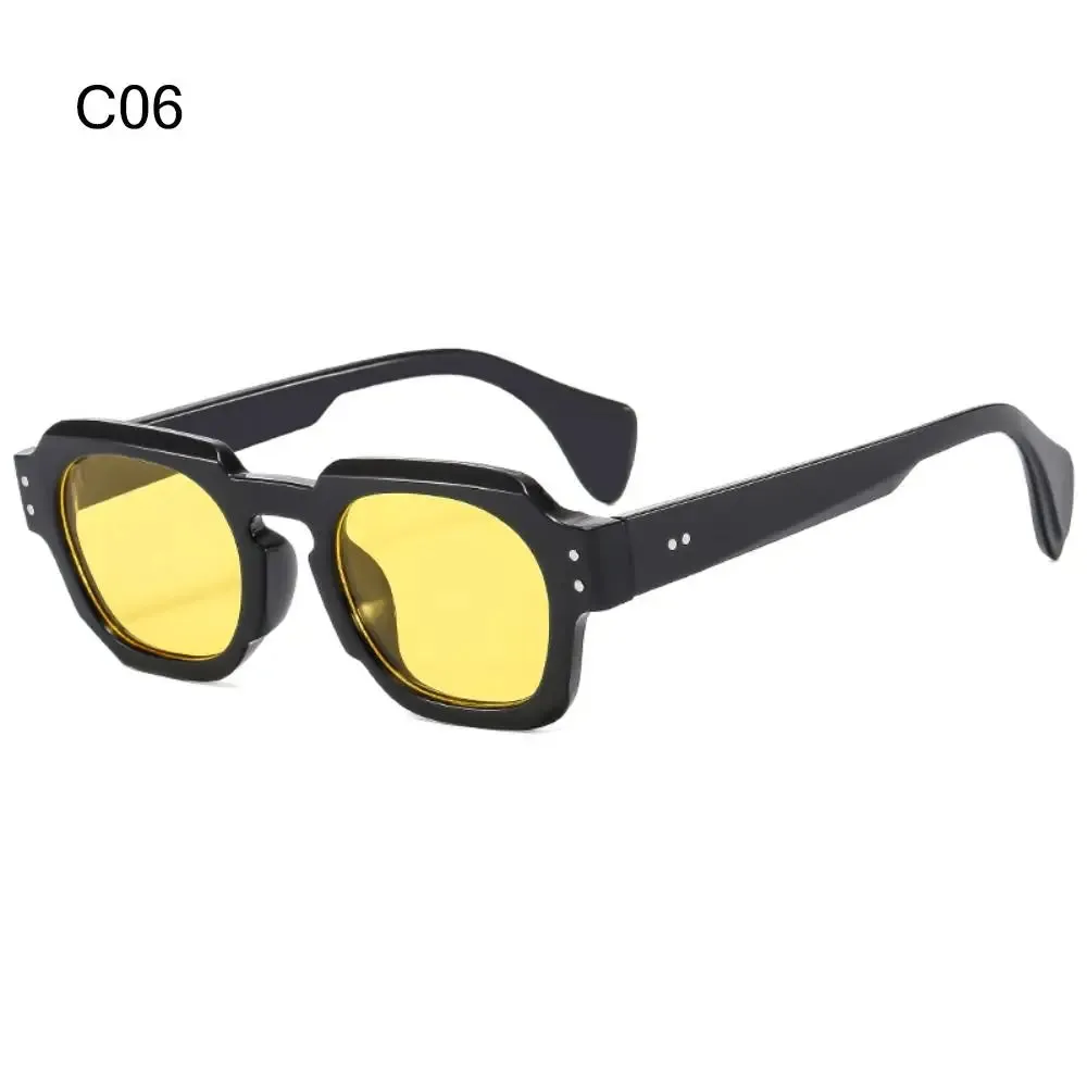 Small Shades UV400 Rivets Sun Glasses Vintage Square Women's Sunglasses Trendy Outdoor Sports Eyewear