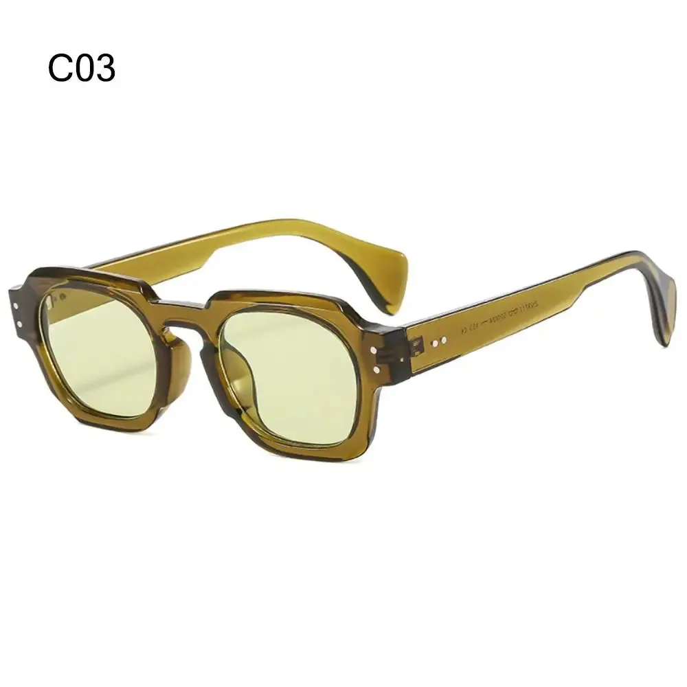 Small Shades UV400 Rivets Sun Glasses Vintage Square Women's Sunglasses Trendy Outdoor Sports Eyewear
