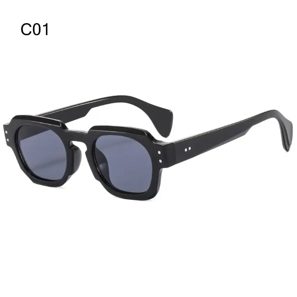 Small Shades UV400 Rivets Sun Glasses Vintage Square Women's Sunglasses Trendy Outdoor Sports Eyewear