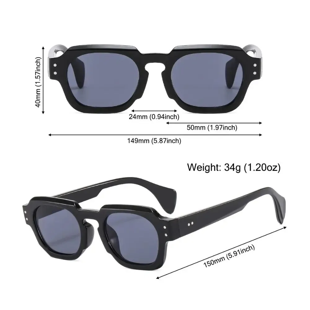 Small Shades UV400 Rivets Sun Glasses Vintage Square Women's Sunglasses Trendy Outdoor Sports Eyewear