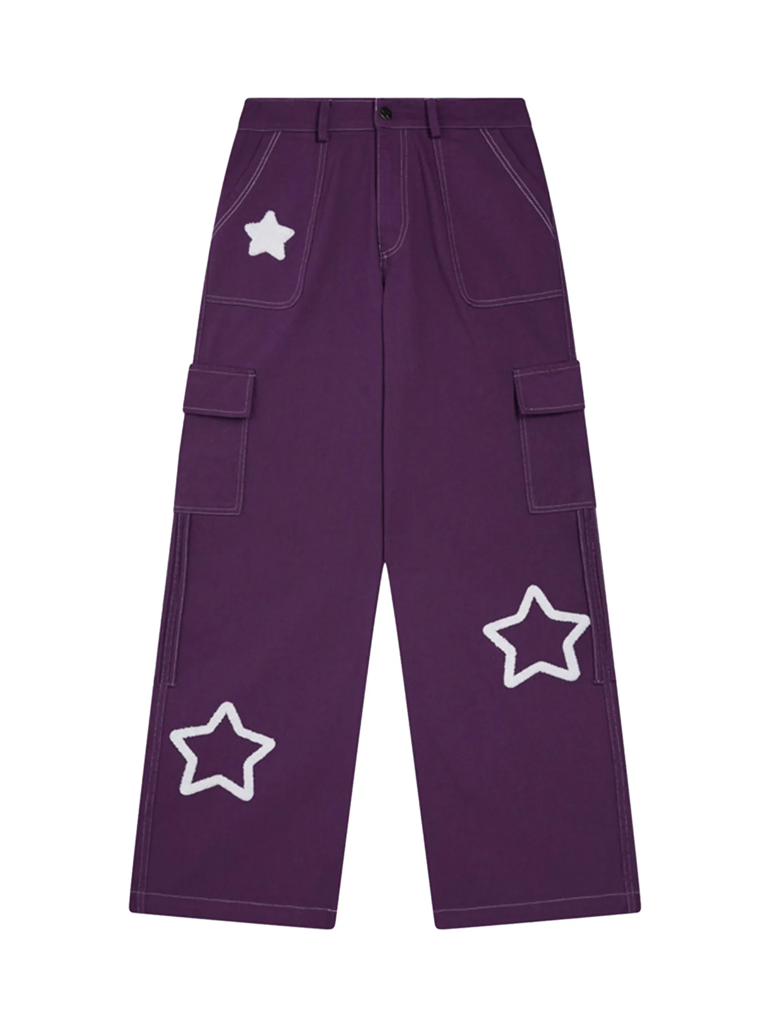 Sneakerhill Vintage Pentagram Multi-Pocket Work Pants - 1815