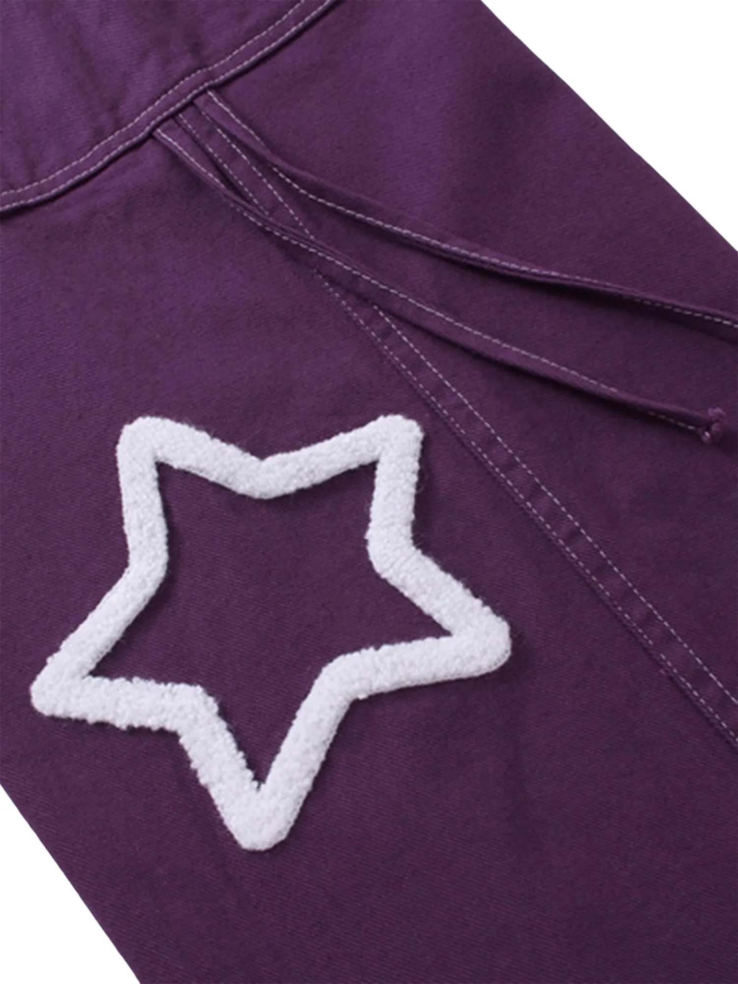 Sneakerhill Vintage Pentagram Multi-Pocket Work Pants - 1815