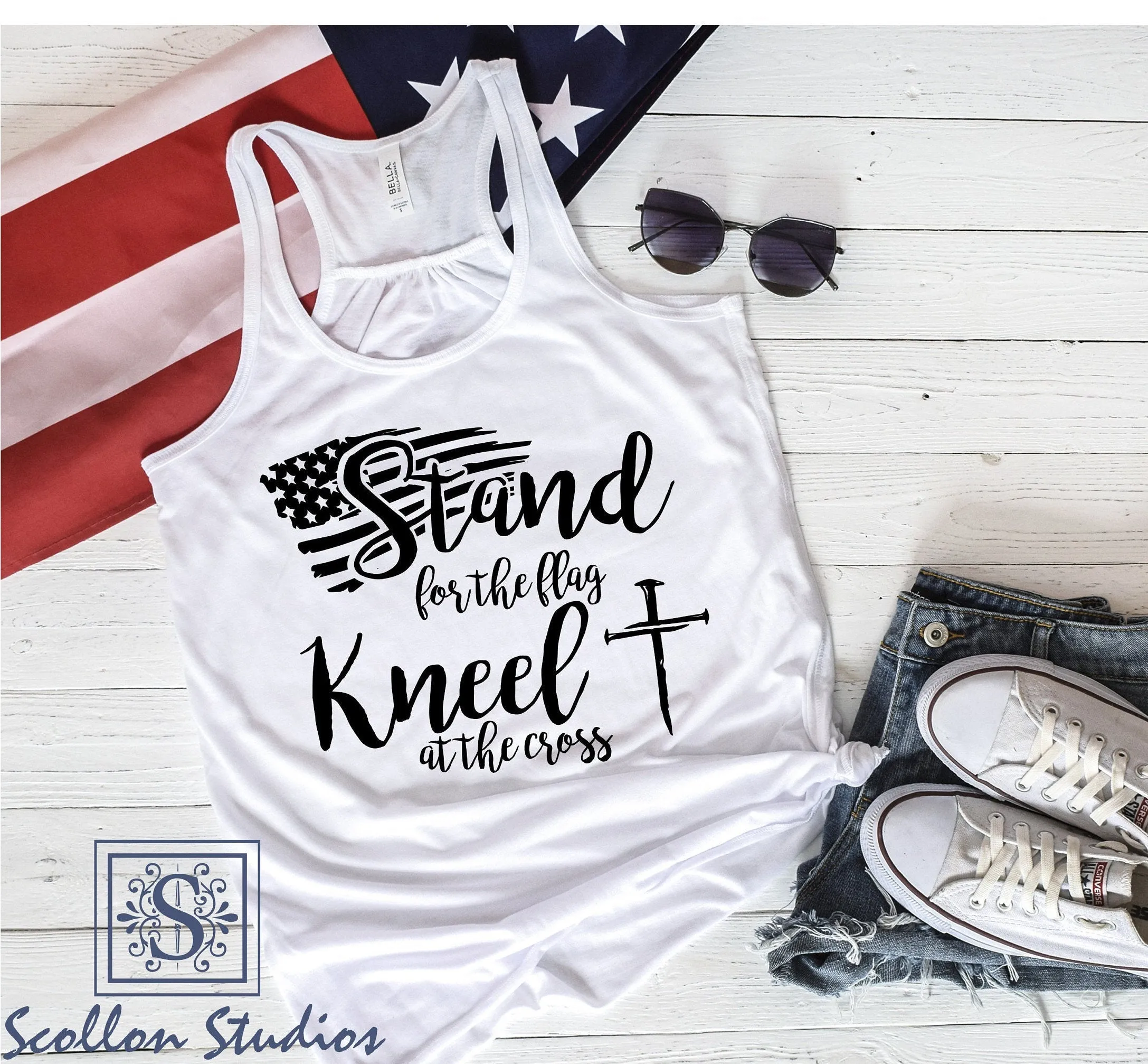 Stand for the flag Kneel at the cross t-shirt Stand for the flag t-shirt Kneel at the cross t-shirt I stand for the flag t-shirt