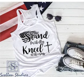 Stand for the flag Kneel at the cross t-shirt Stand for the flag t-shirt Kneel at the cross t-shirt I stand for the flag t-shirt