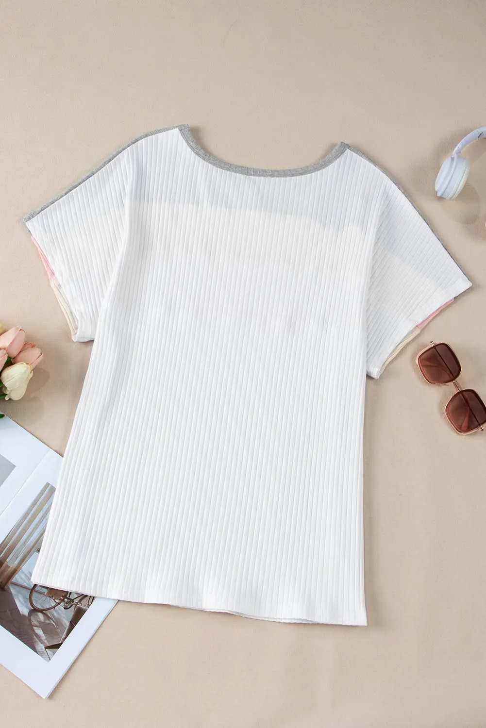 Stylish white batwing tee plus size