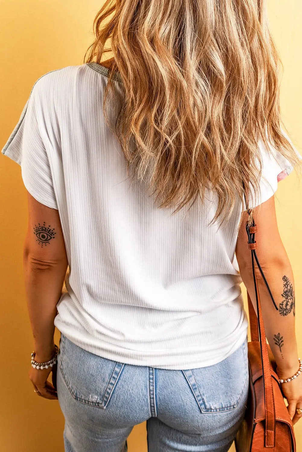 Stylish white batwing tee plus size