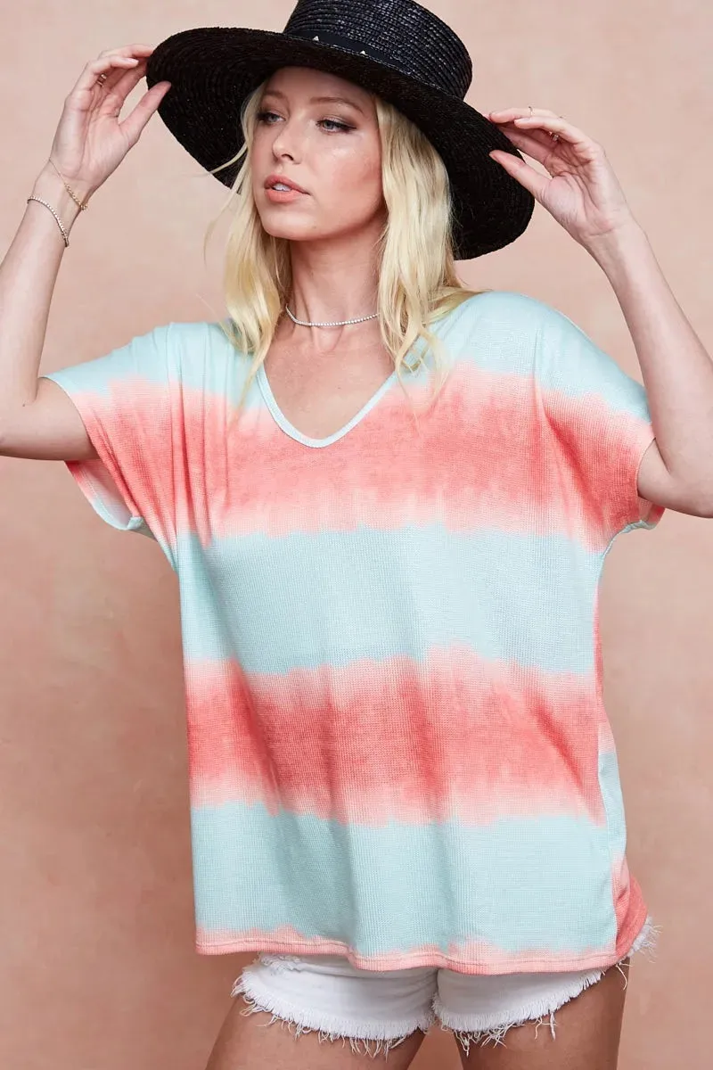 Tiedye Printed Hacci Knit Top