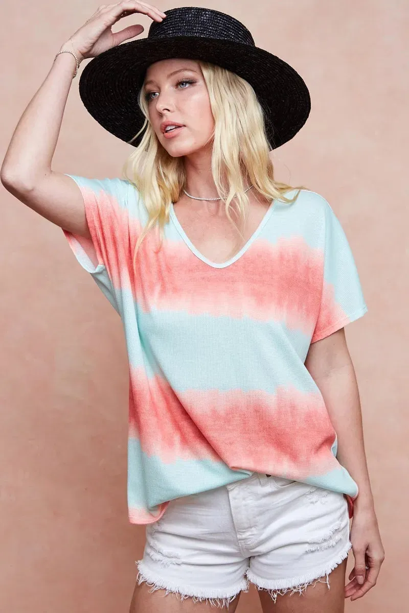 Tiedye Printed Hacci Knit Top