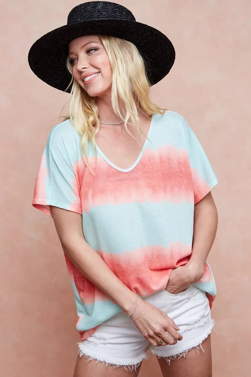 Tiedye Printed Hacci Knit Top