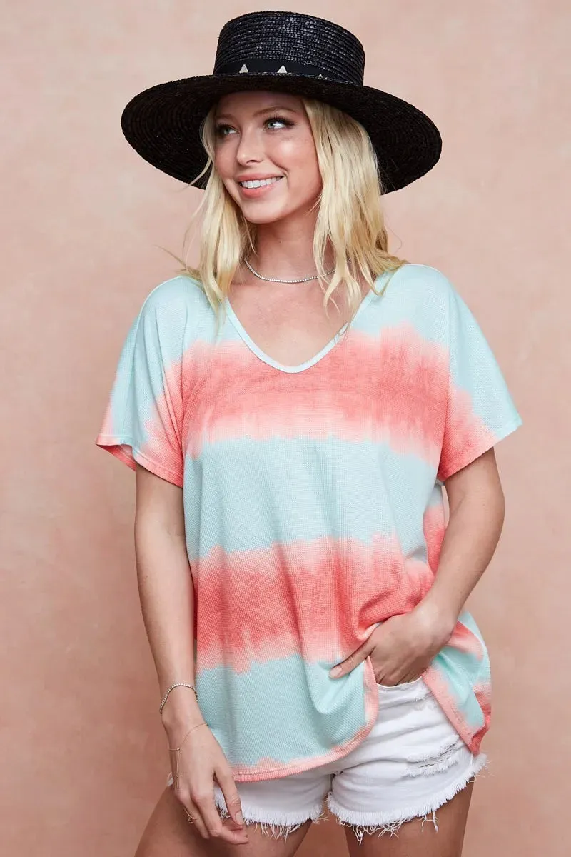 Tiedye Printed Hacci Knit Top