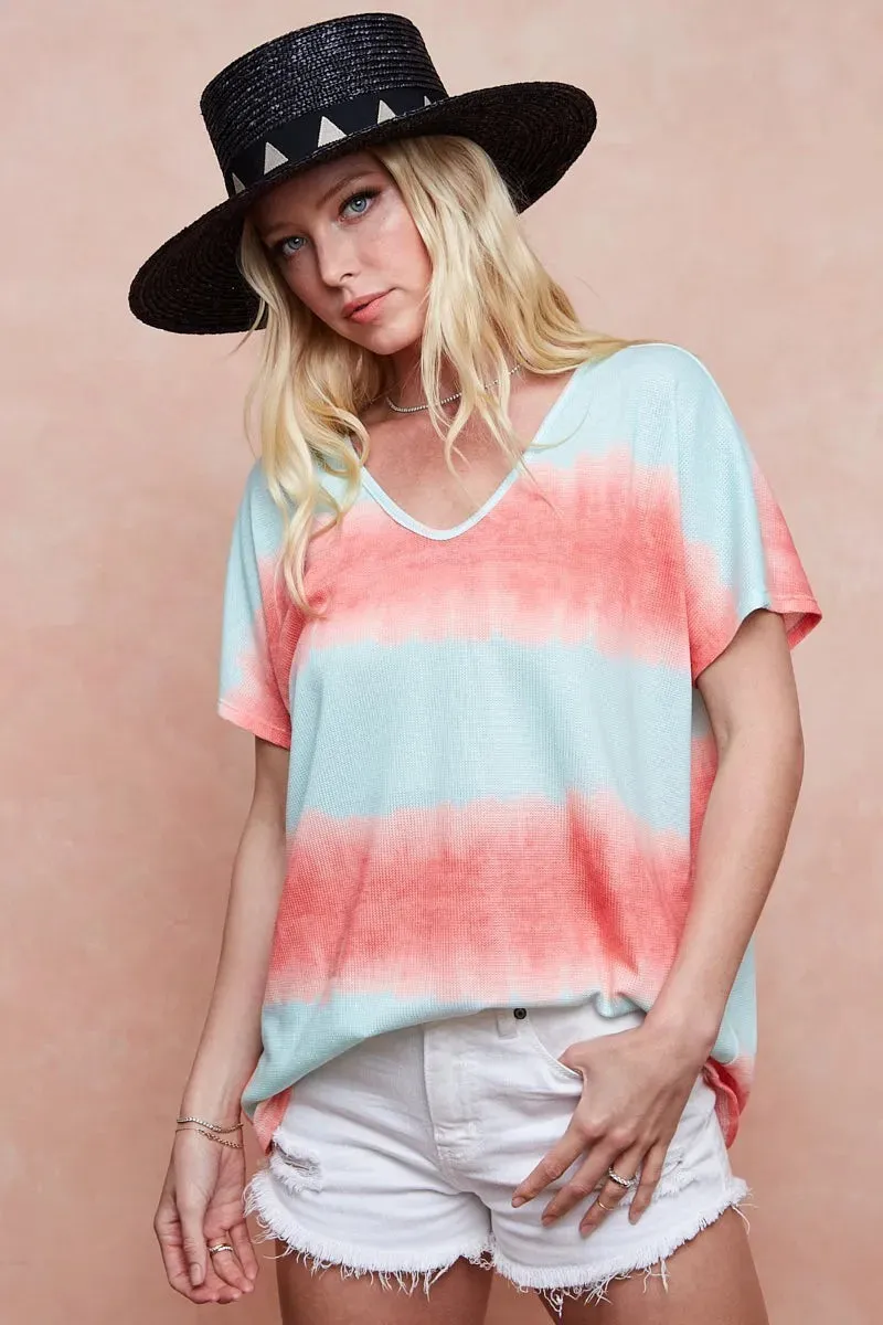 Tiedye Printed Hacci Knit Top