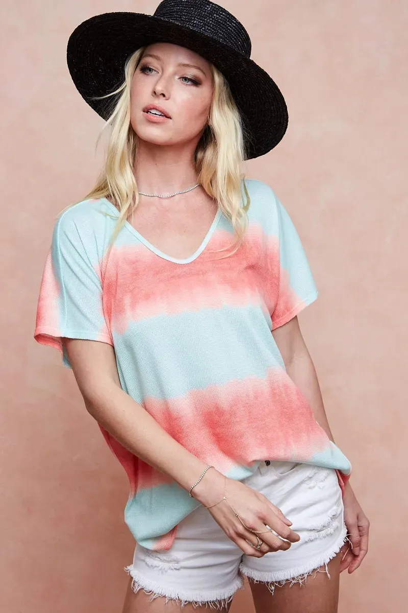 Tiedye Printed Hacci Knit Top