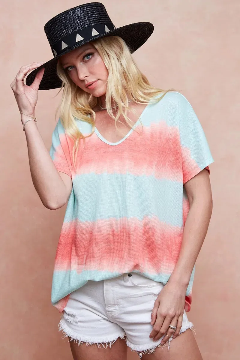 Tiedye Printed Hacci Knit Top