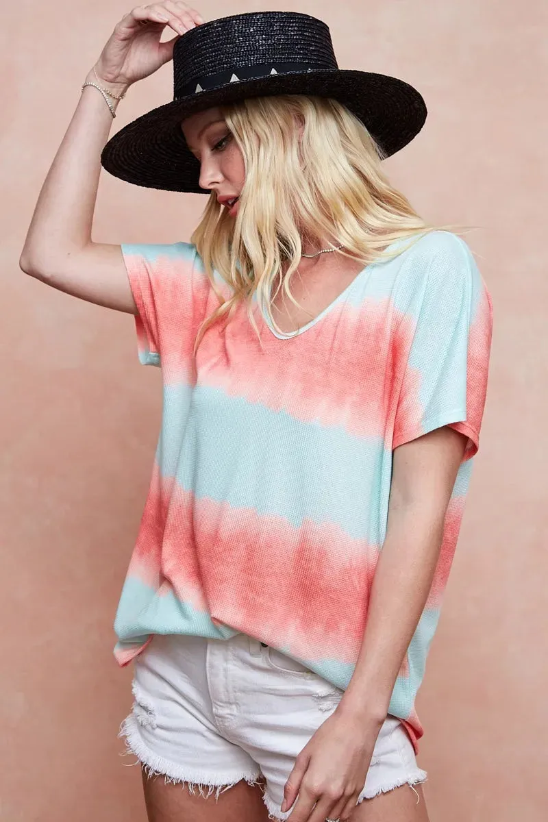 Tiedye Printed Hacci Knit Top