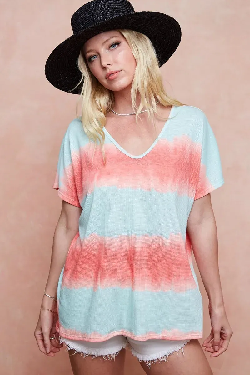 Tiedye Printed Hacci Knit Top