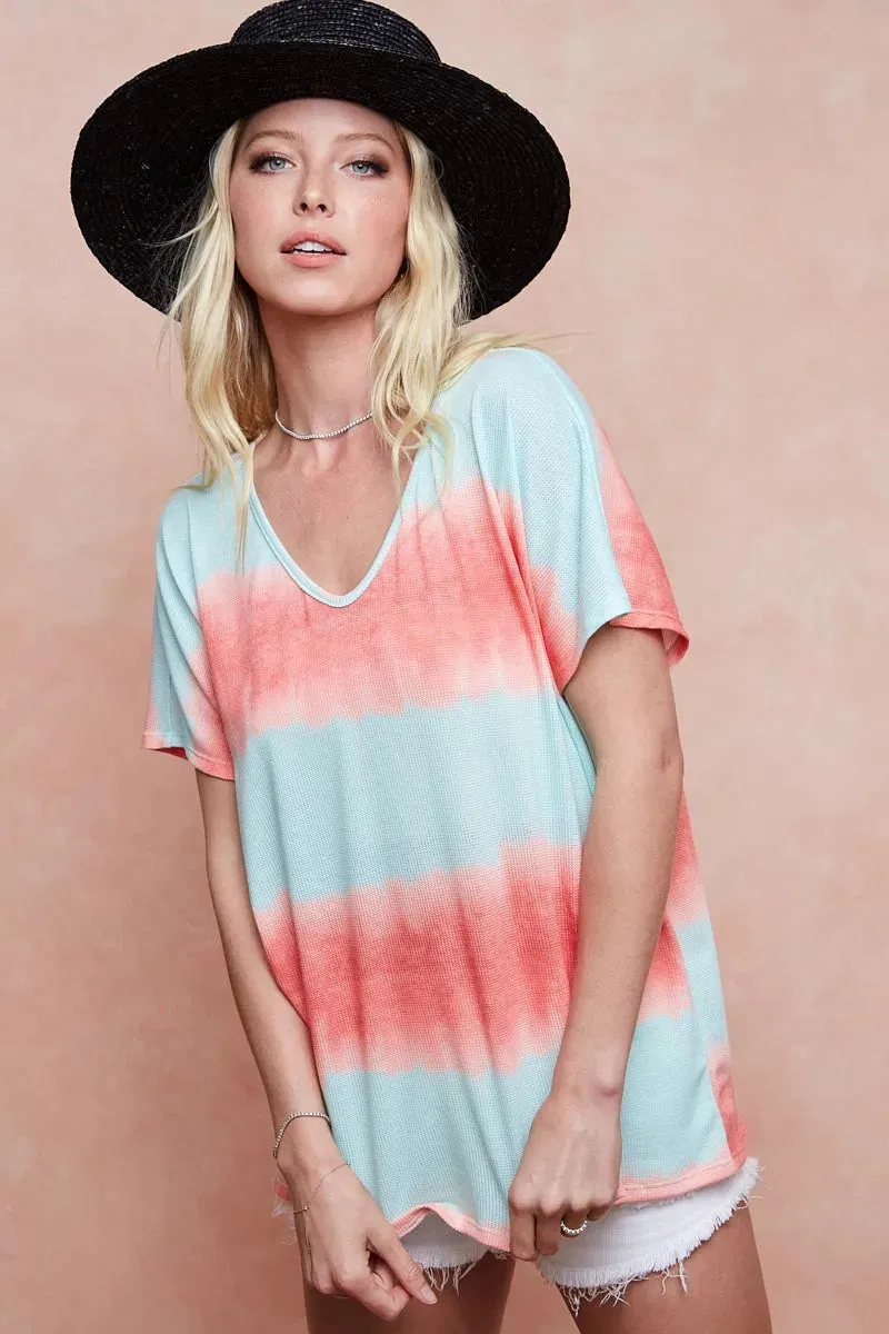 Tiedye Printed Hacci Knit Top