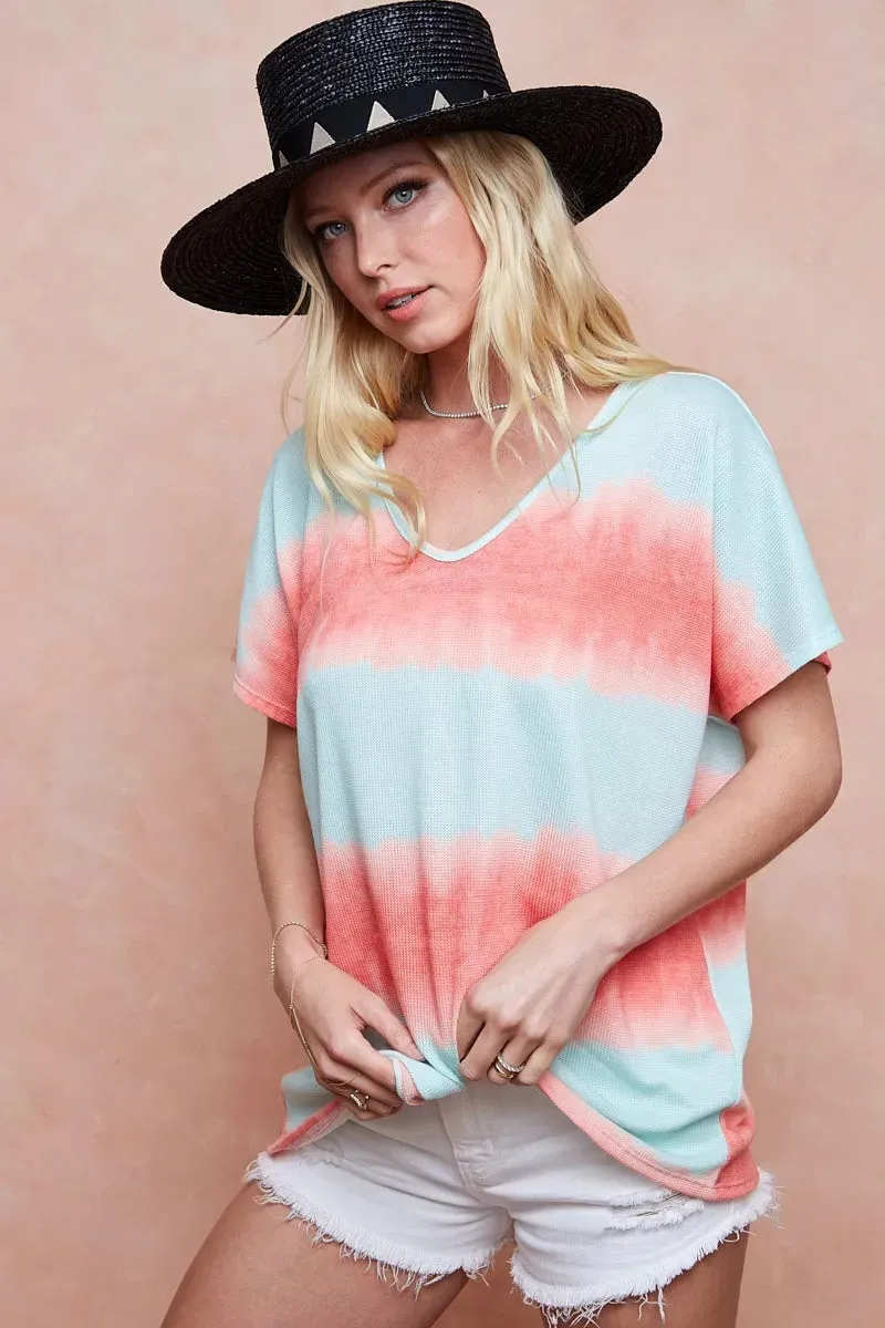 Tiedye Printed Hacci Knit Top