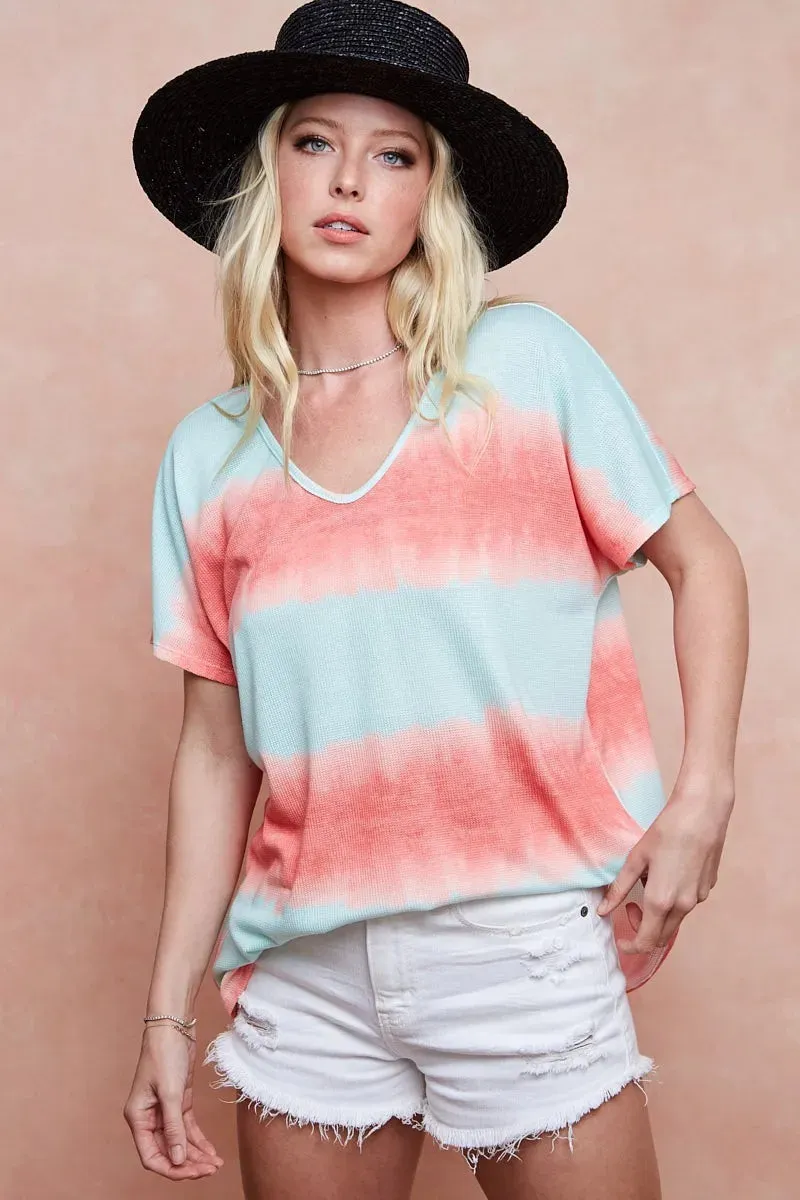 Tiedye Printed Hacci Knit Top
