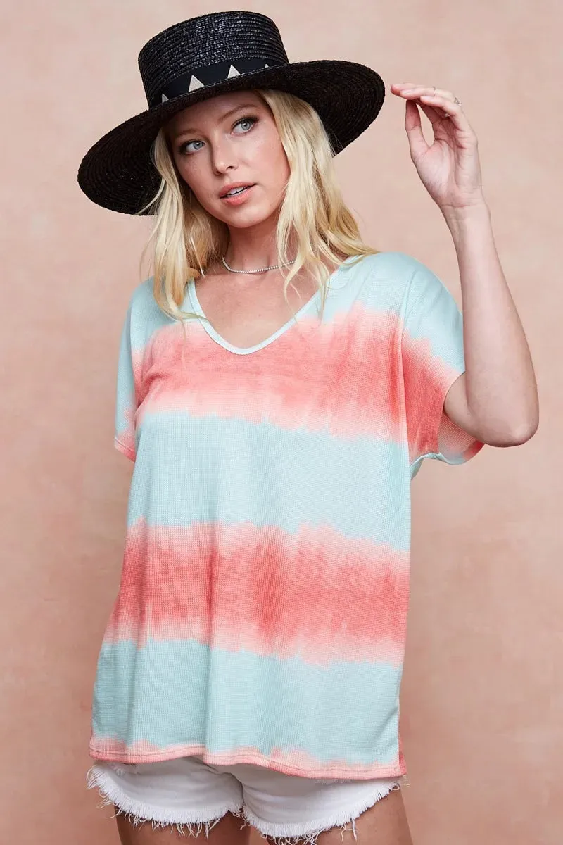 Tiedye Printed Hacci Knit Top