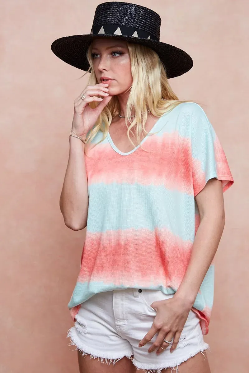 Tiedye Printed Hacci Knit Top