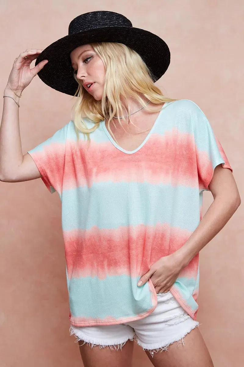 Tiedye Printed Hacci Knit Top