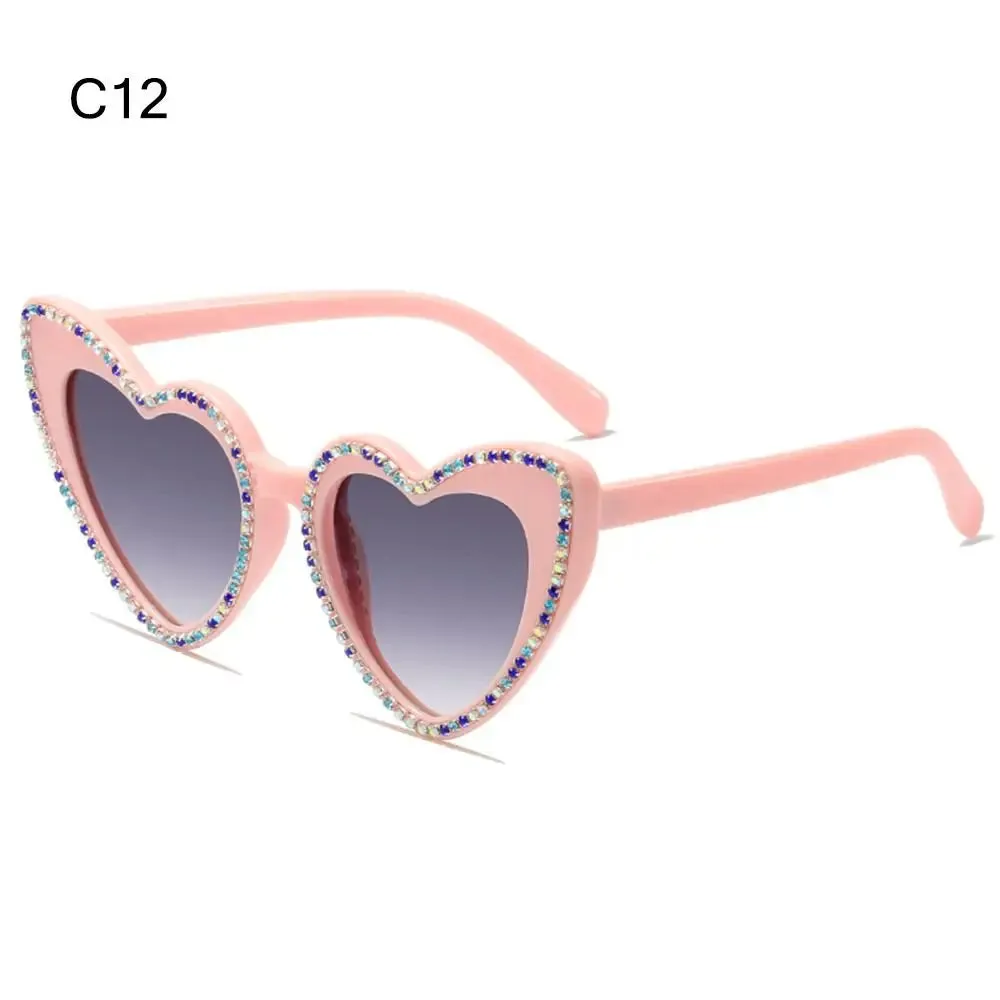 Trending Bling Eyewear Beach Party Glasses Pearls Sun Glasses Shades Heart Sunglasses