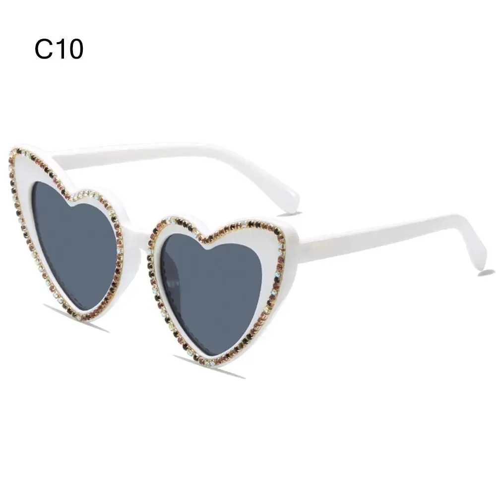 Trending Bling Eyewear Beach Party Glasses Pearls Sun Glasses Shades Heart Sunglasses
