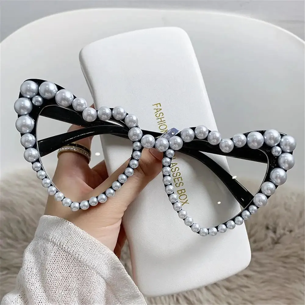Trending Bling Eyewear Beach Party Glasses Pearls Sun Glasses Shades Heart Sunglasses